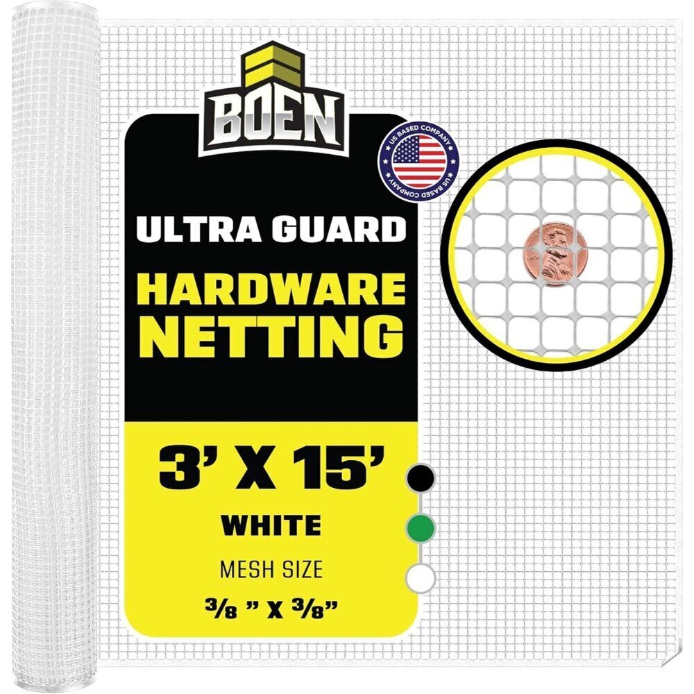 Heavy Duty Plastic Mesh Netting 3' x 15' White Tree Guard